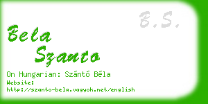 bela szanto business card