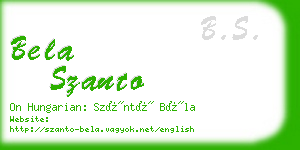 bela szanto business card